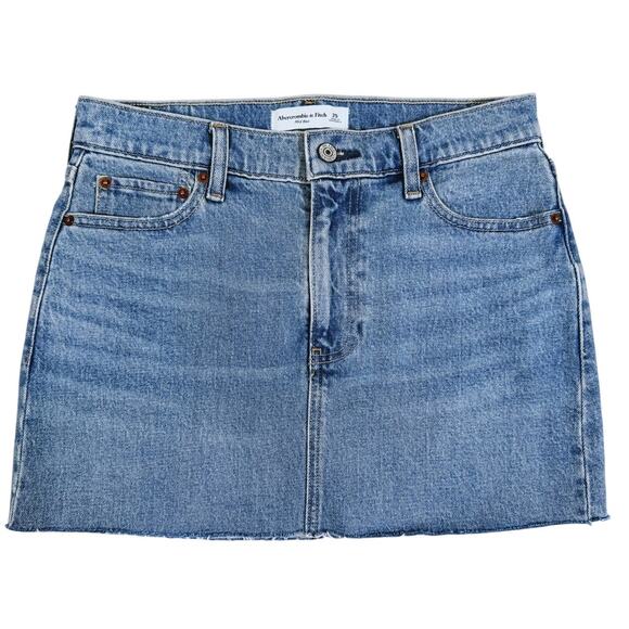 Abercrombie & Fitch Dresses & Skirts - Abercrombie & Fitch Mid Rise Denim Mini Skirt Size 25 Blue Y2K Summer Festival